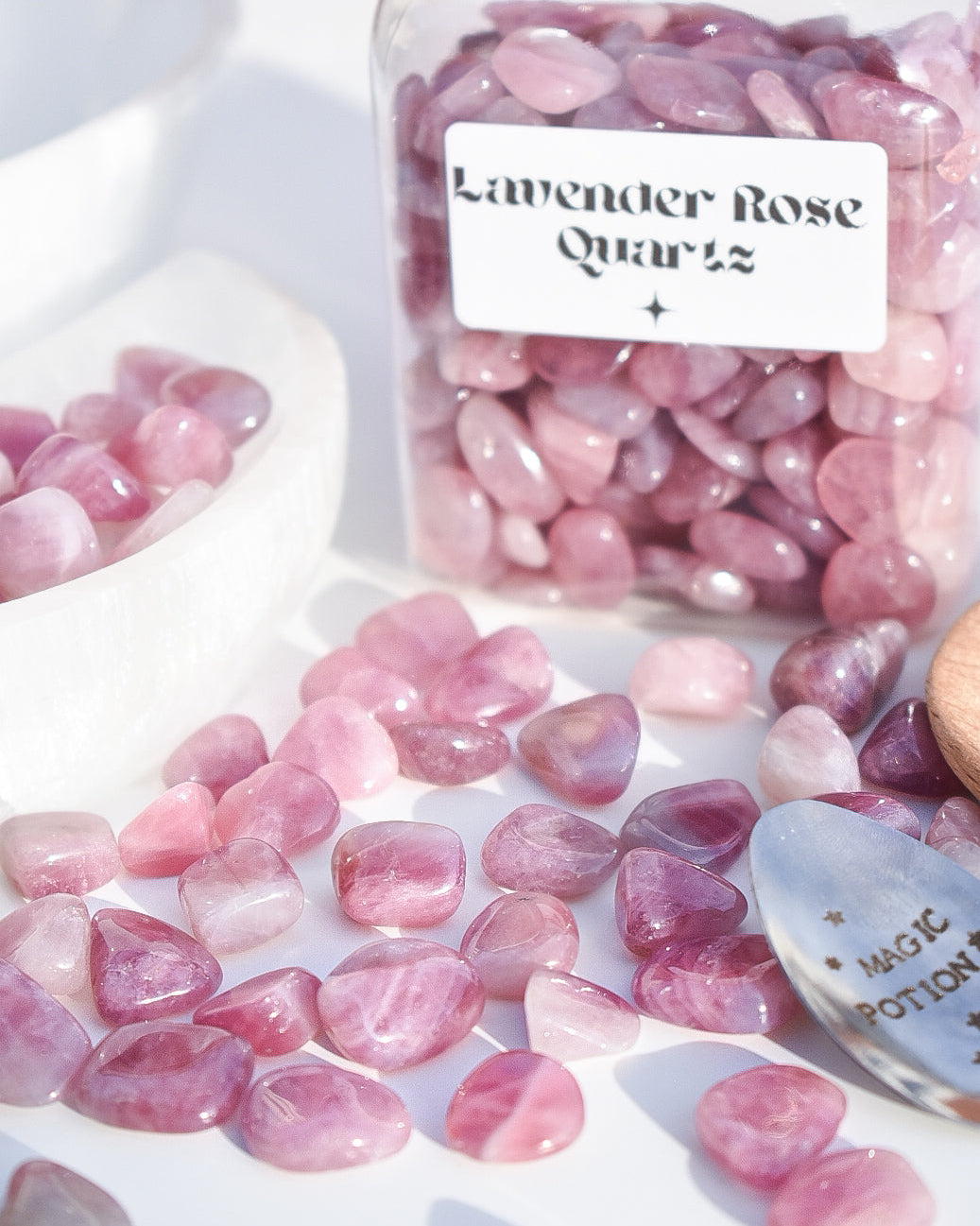 Lavender Rose Quartz Mini Tumbles/Chips