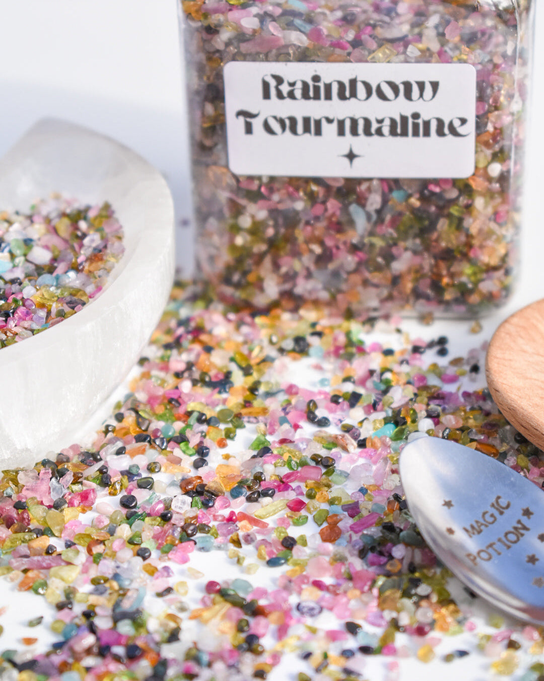 Rainbow Tourmaline Crystal Chips