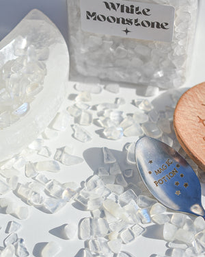 White Moonstone Crystal Chips