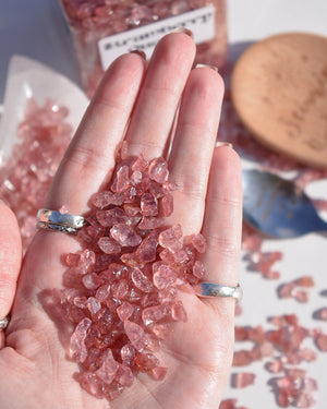 Strawberry Quartz Crystal Chips