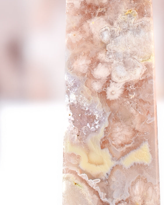 Flower Agate x Pink Amethyst Tower P