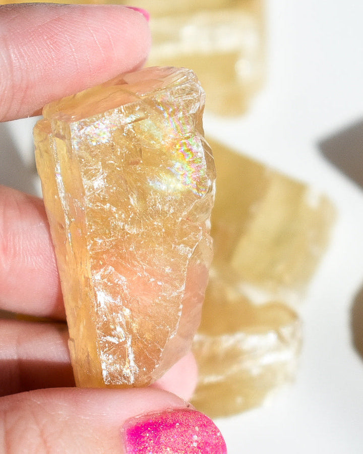Honey Calcite Raw Chunk