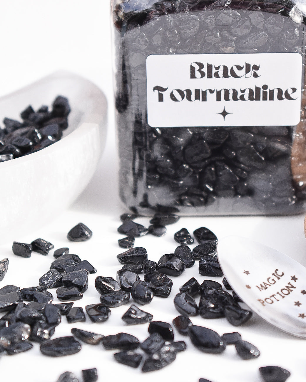 Black Tourmaline Crystal Chips