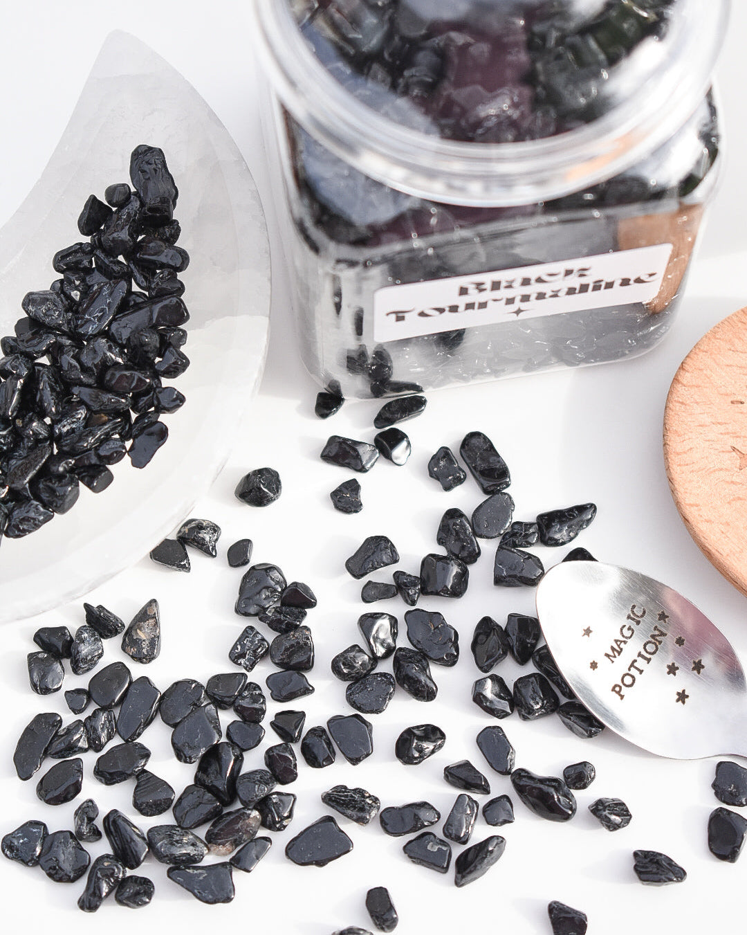 Black Tourmaline Crystal Chips