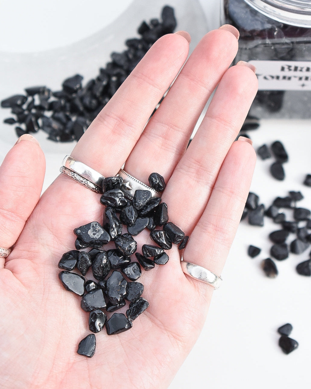 Black Tourmaline Crystal Chips