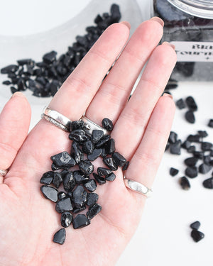 Black Tourmaline Crystal Chips