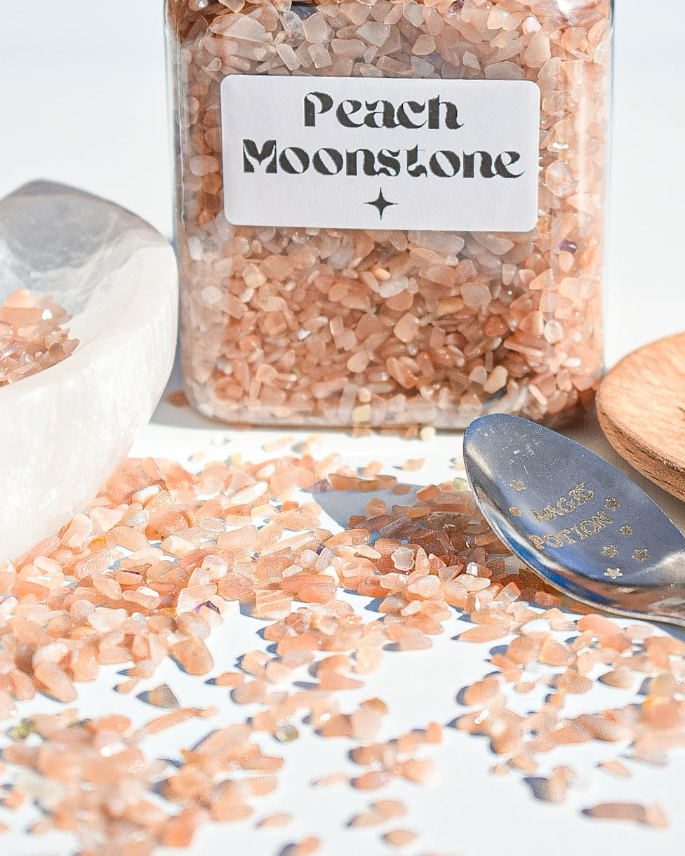 Peach Moonstone Crystal Chips