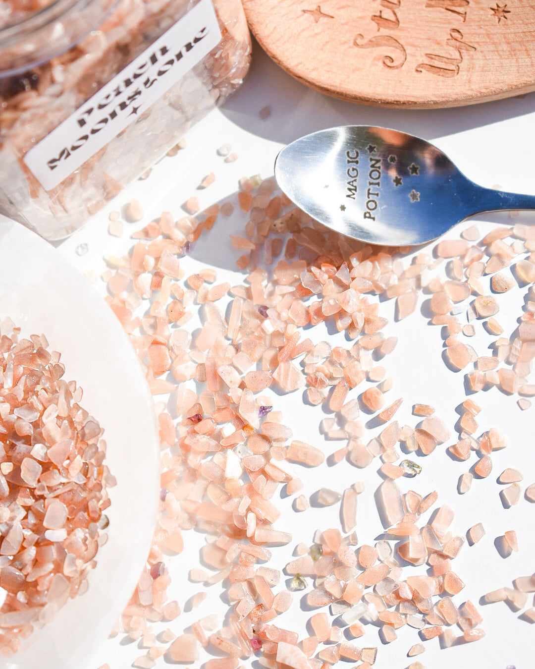 Peach Moonstone Crystal Chips