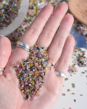 Rainbow Tourmaline Crystal Chips