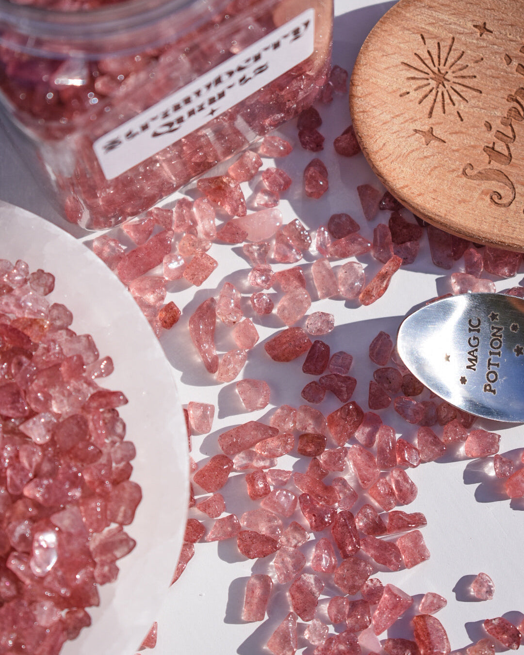 Strawberry Quartz Crystal Chips