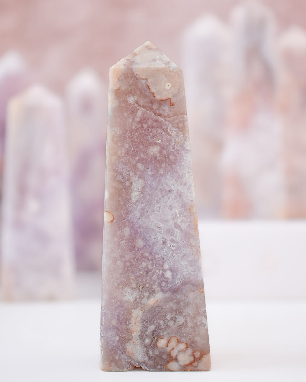 Flower Agate x Pink Amethyst Tower B